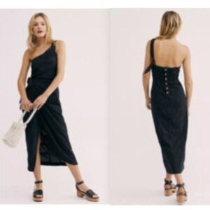 EUC- Free People Blue -At Leisure Midi Dress Size XS